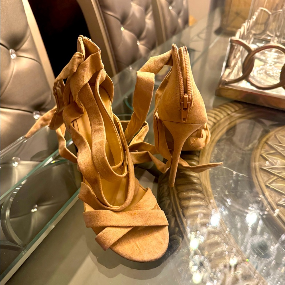 Beige sandals with straps got them at winners size 6 1/2